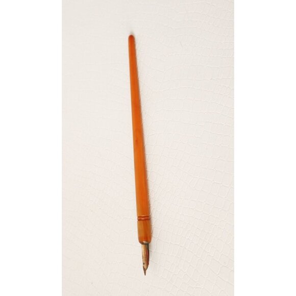 Vintage Bakelite Butterscotch Pen Calligraphy Fountain Dip Pen - Picture 2 of 4